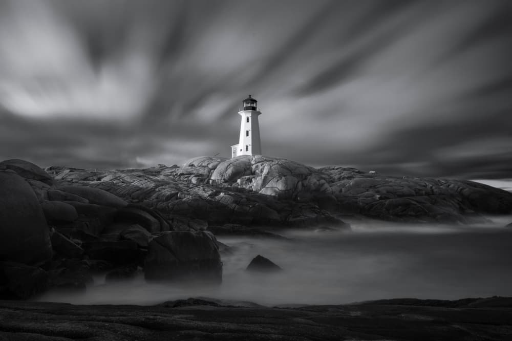 Ethereal Lighthouse Seascape by Ambar Saha — canvas wall art