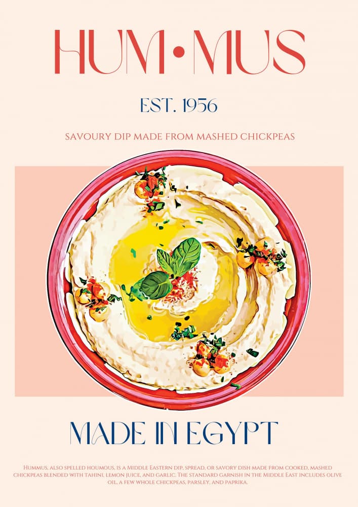Classic Hummus Dish by Nazma Khokhar — canvas wall art