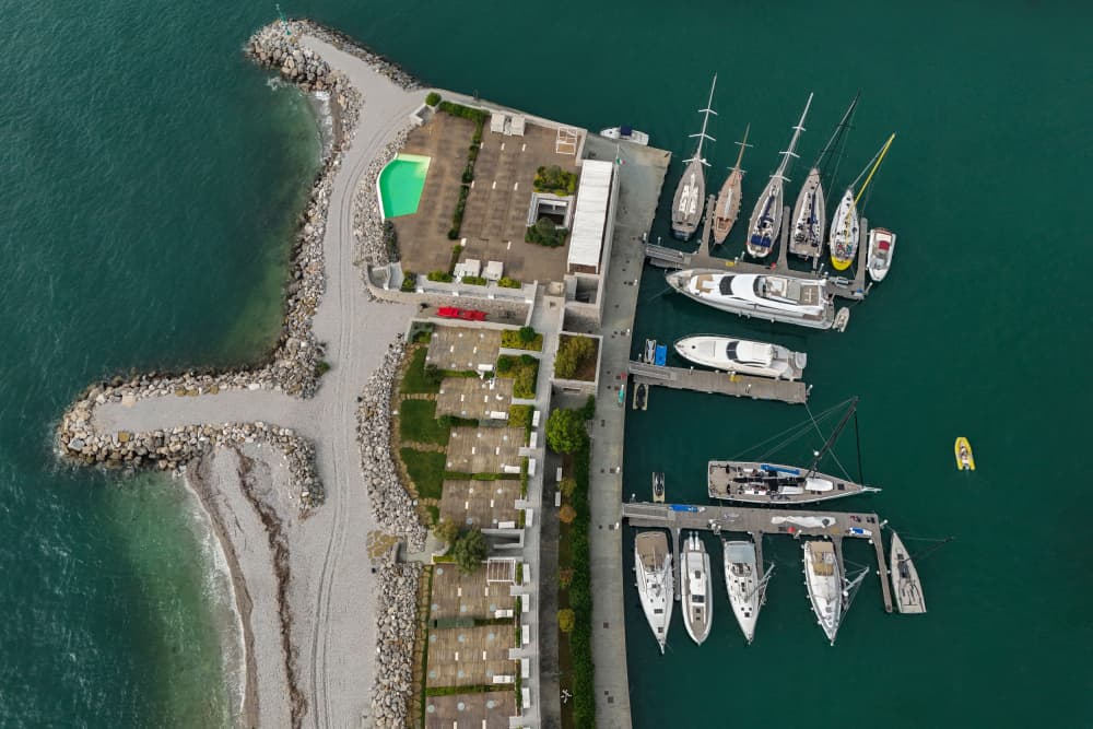 Luxury Marina Aerial View by Primož Kožuh — canvas wall art