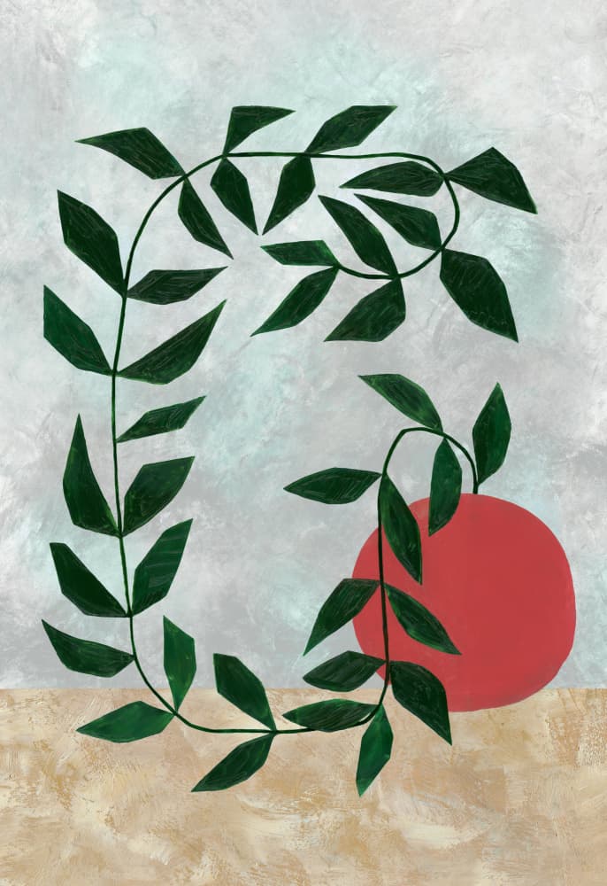 Abstract Botanical Serenity by Rosana Laiz Blursbyai — canvas wall art
