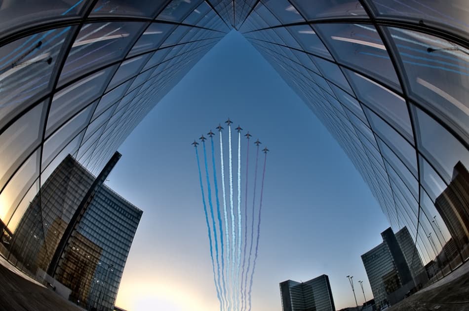 Architectural Air Show by Marc Pelissier — canvas wall art