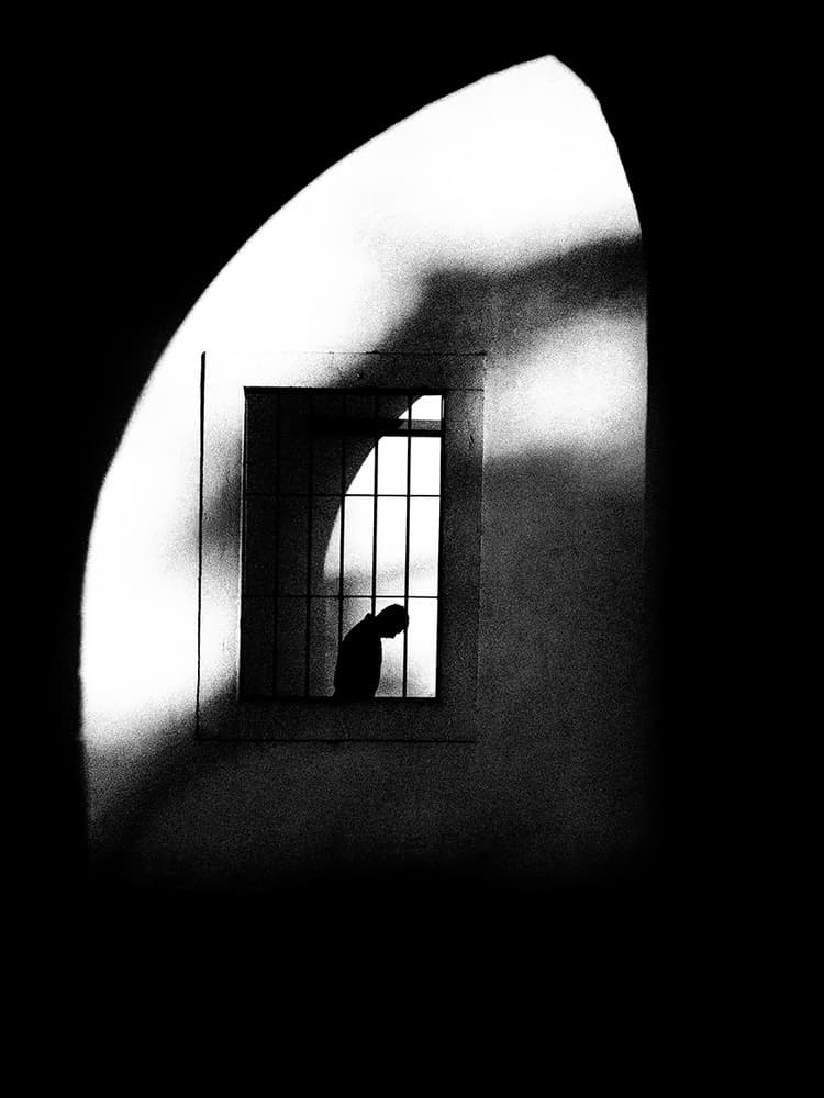 Solitary Figure at Window by Massimo Della Latta — canvas wall art