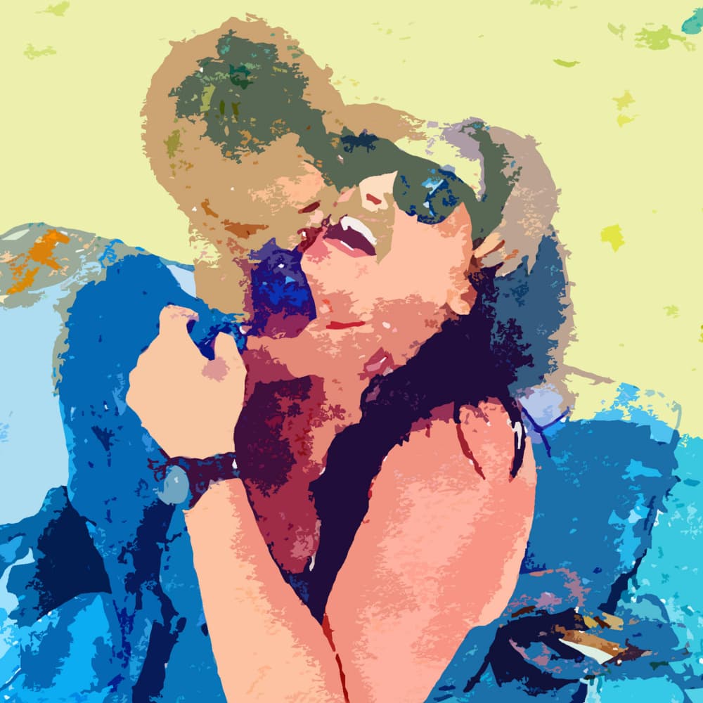Joyful Couple Kiss by Breanna Megan Studio — canvas wall art