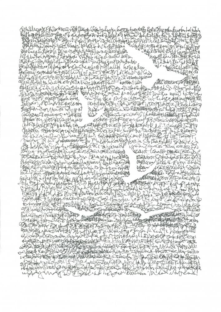 Asemic writing Bird Lore by Isabelle Brent — canvas wall art