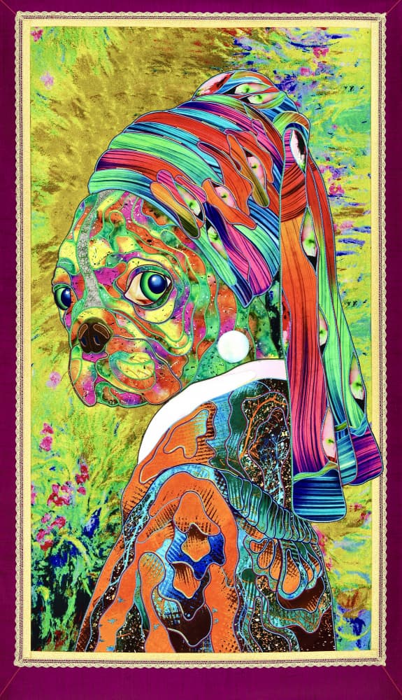 Whimsical Pearl Earring Dog by Kostyantin Malginov — canvas wall art