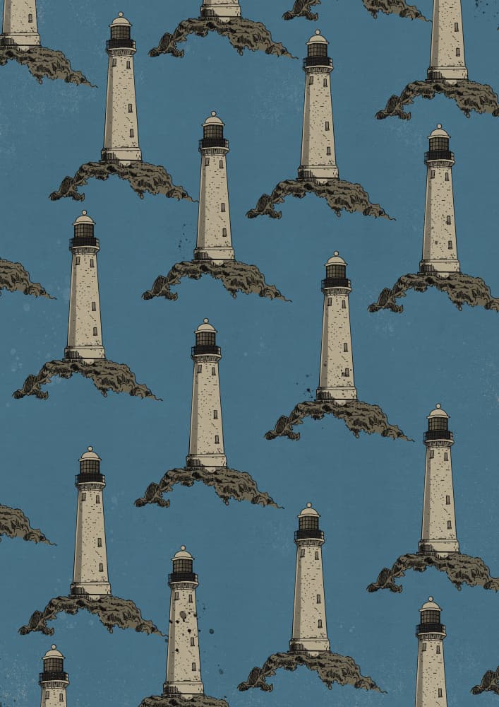 Vintage Lighthouse Pattern by Nicholas — canvas wall art