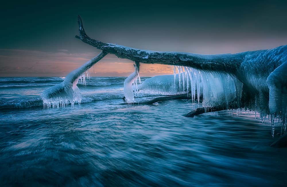 Frozen Ocean Shore by Ben.C.L — canvas wall art