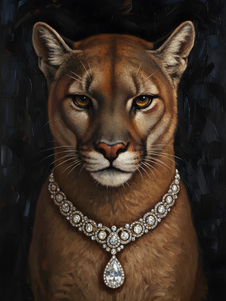 Regal Cougar with Diamonds by HUGO — canvas wall art