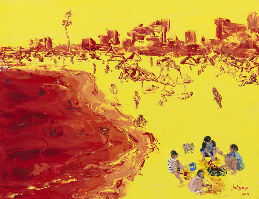 Red Beach Day by Jukyong Park — canvas wall art
