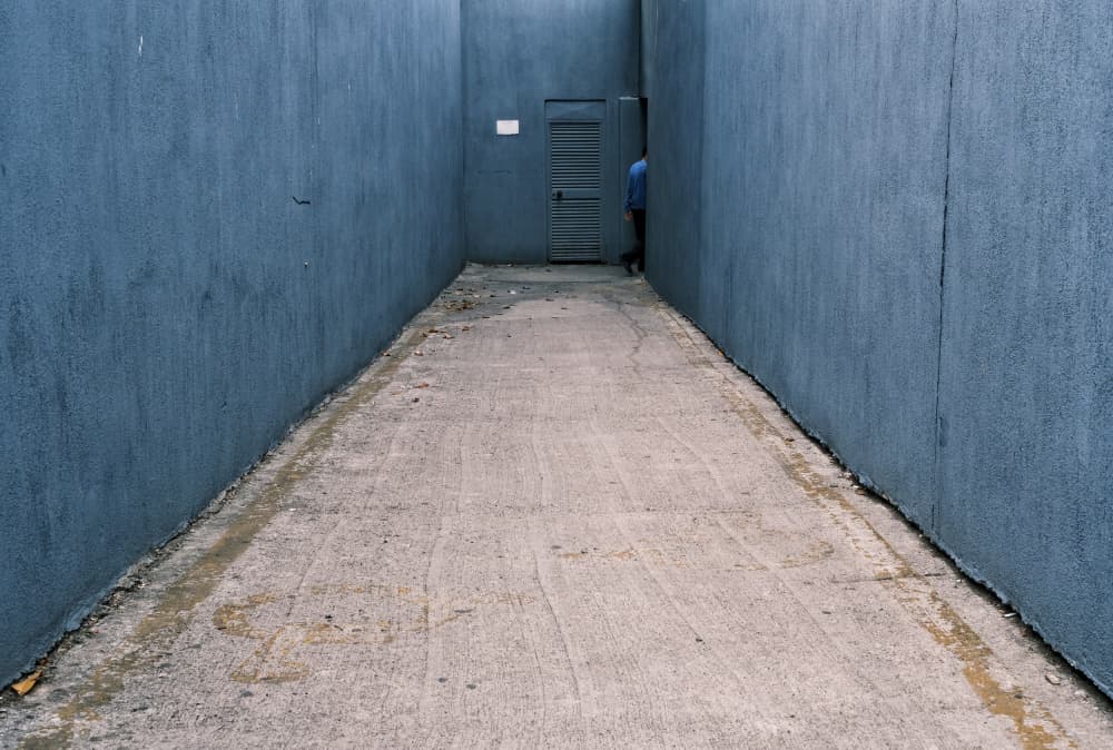 Mysterious Blue Alley by Ali Ayer — canvas wall art