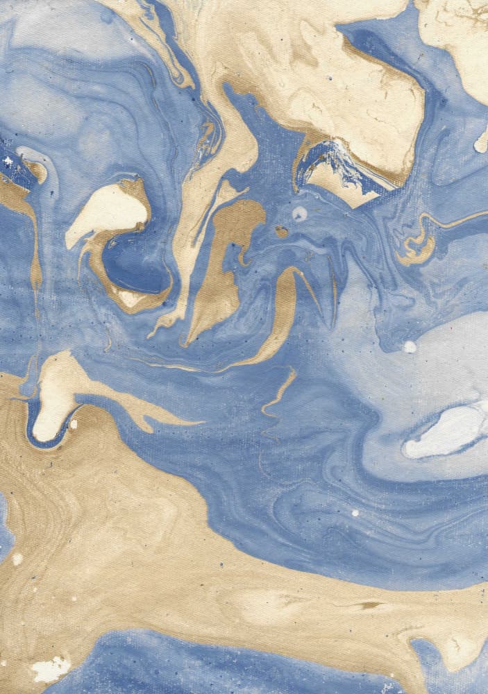 Swirling Blue Gold Marbling by Santhosh ch — canvas wall art