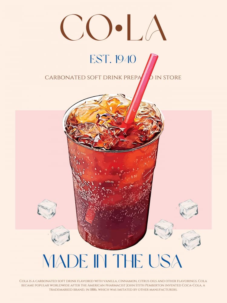 Classic Cola Refresher by Nazma Khokhar — canvas wall art
