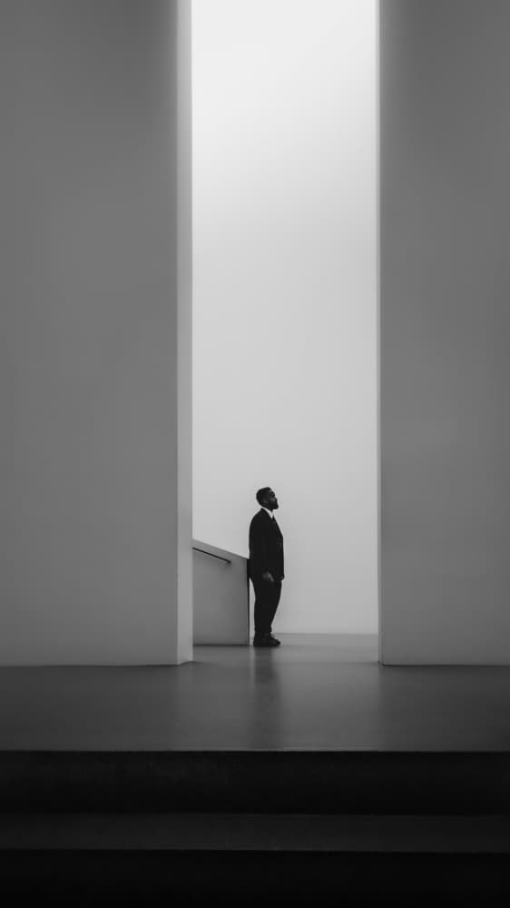 Minimalist Gallery Man by Andy Dauer — canvas wall art