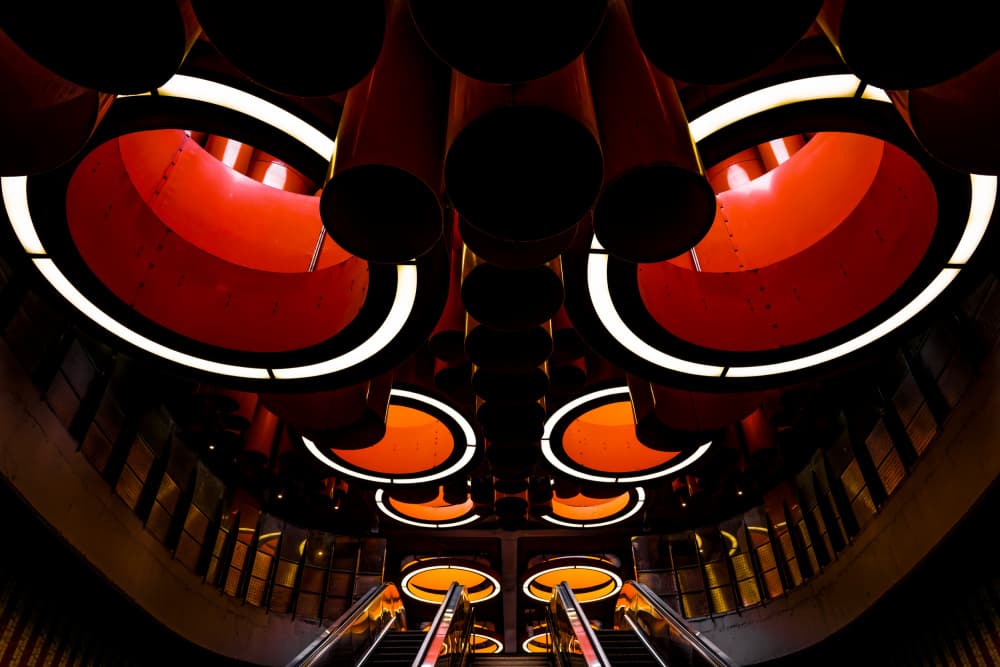 Striking Red Underground by Linda Wride — canvas wall art