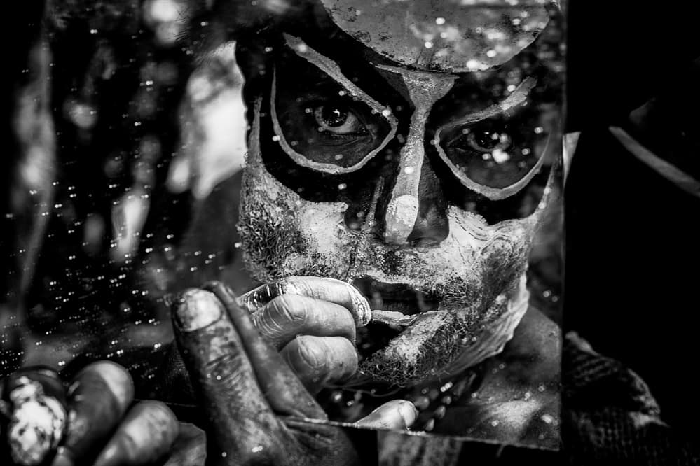 Intense Ceremonial Gaze by Joxe Inazio Kuesta Garmendia — canvas wall art