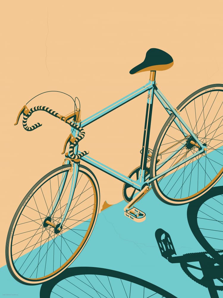 Retro Road Bike by Wyatt 9 — canvas wall art