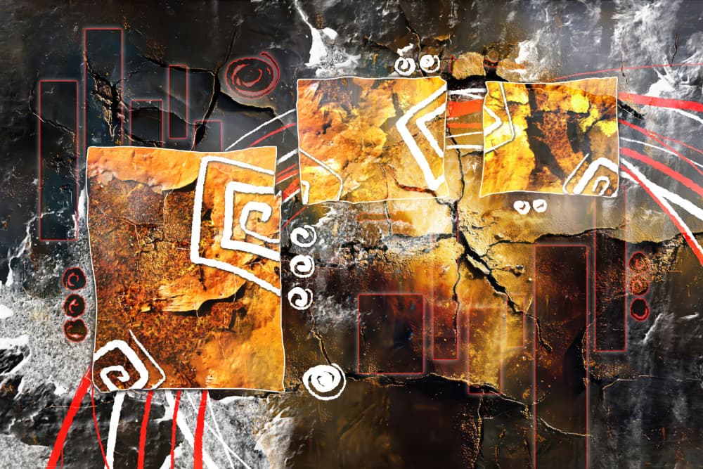 Rustic Tribal Abstraction by Rafal Kulik — canvas wall art