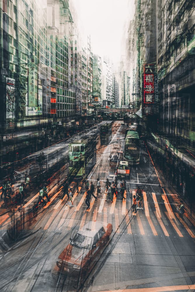Vibrant City Crossroads by Carmine Chiriacò — canvas wall art