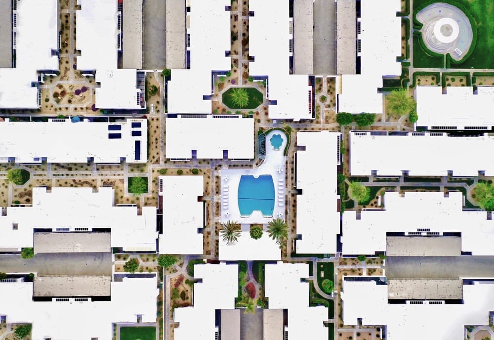 Geometric Resort Pools by Rob Darby — canvas wall art