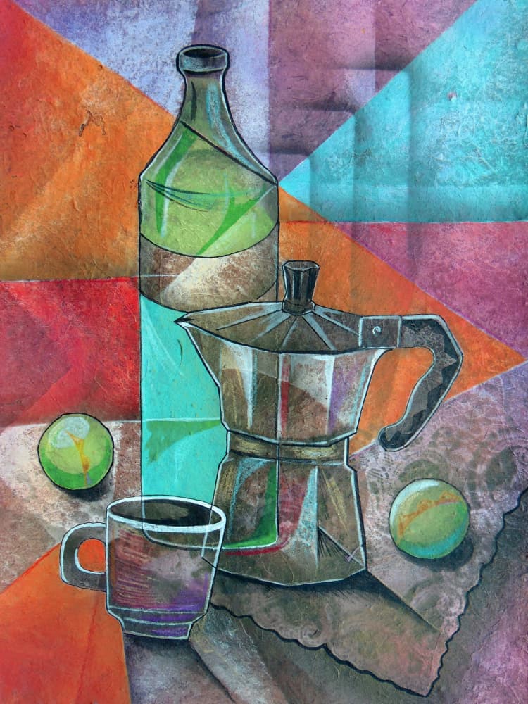Geometric Coffee Still Life by Ricardo Maya — canvas wall art