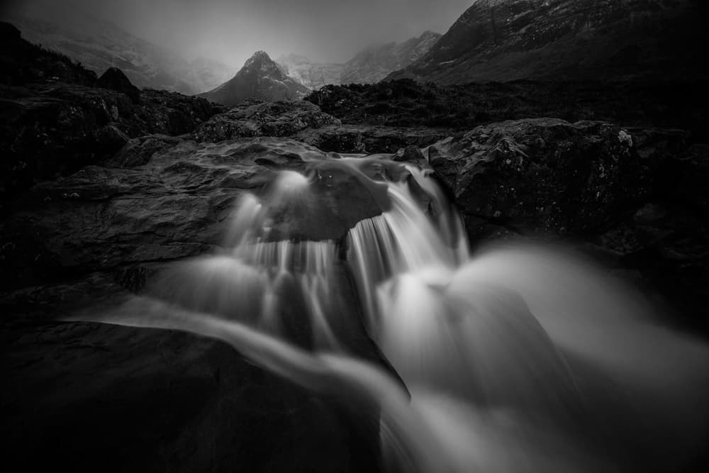 Dark Mountain Waterfall by Peter Svoboda MQEP — canvas wall art