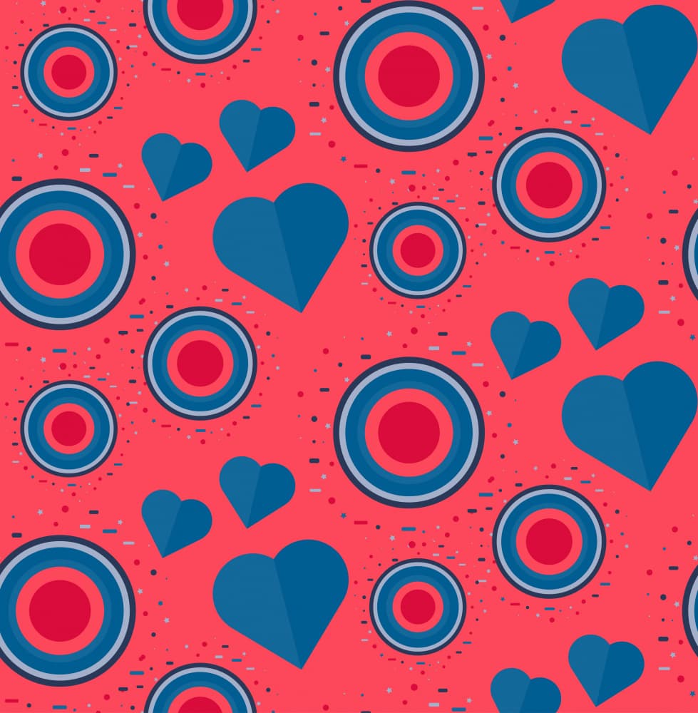 Coral Hearts and Circles by Marika Barsrsind β canvas wall art