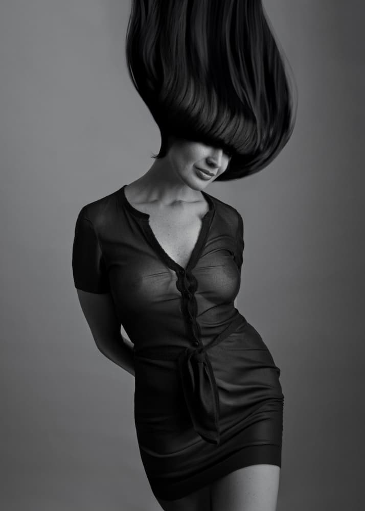 Mysterious Woman Portrait by Oren Hayman — canvas wall art