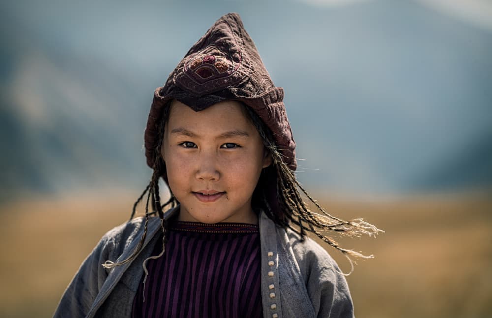 Kyrgyz Little Girl by Waldemar Szmidt — canvas wall art