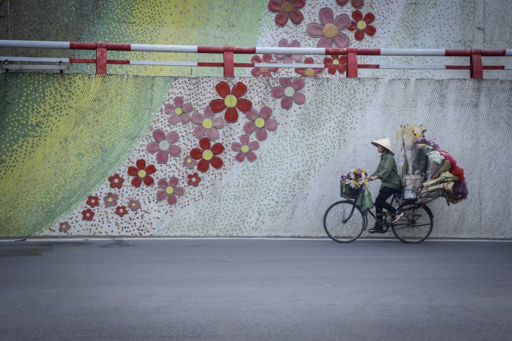 Flower Vendor By Floral Mural by Clas Gustafson PRO — canvas wall art