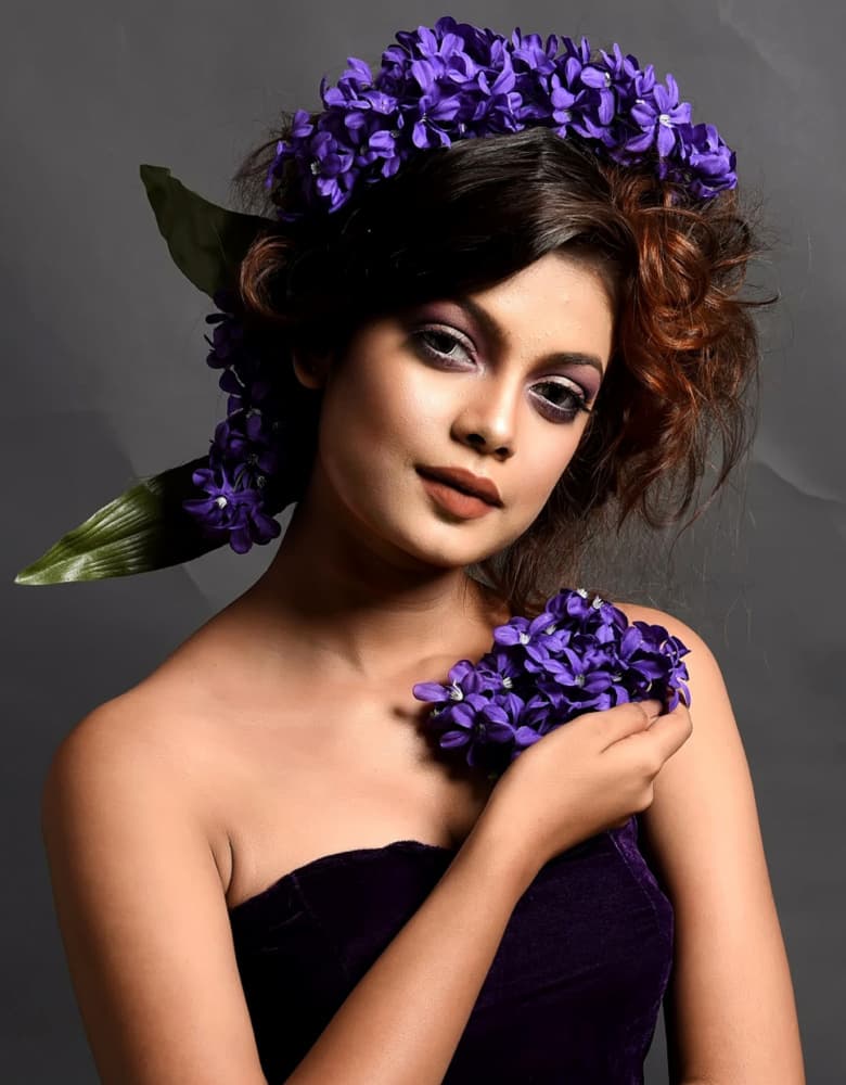 Purple Floral Gaze by Avishek Das — canvas wall art