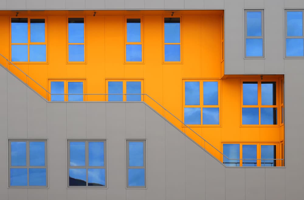Vibrant Geometric Facade by Hans-Wolfgang Hawerkamp — canvas wall art