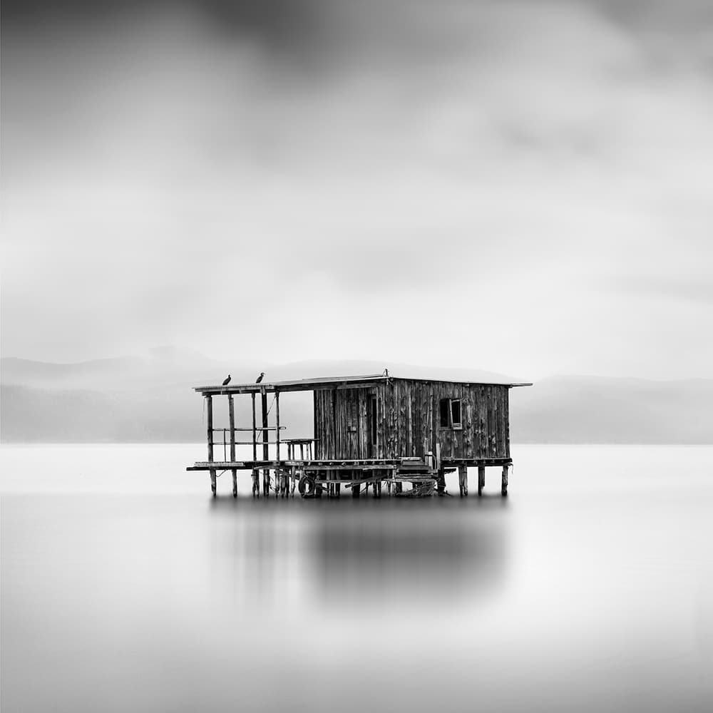 Solitary Lake Shack by George Digalakis — canvas wall art