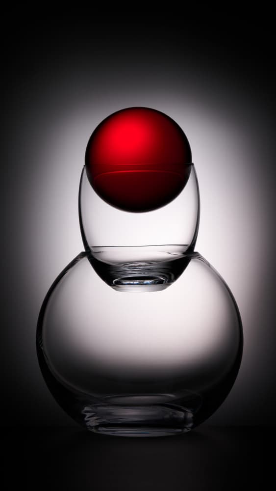 Balanced Red Sphere Glass by Drazen Sokac — canvas wall art