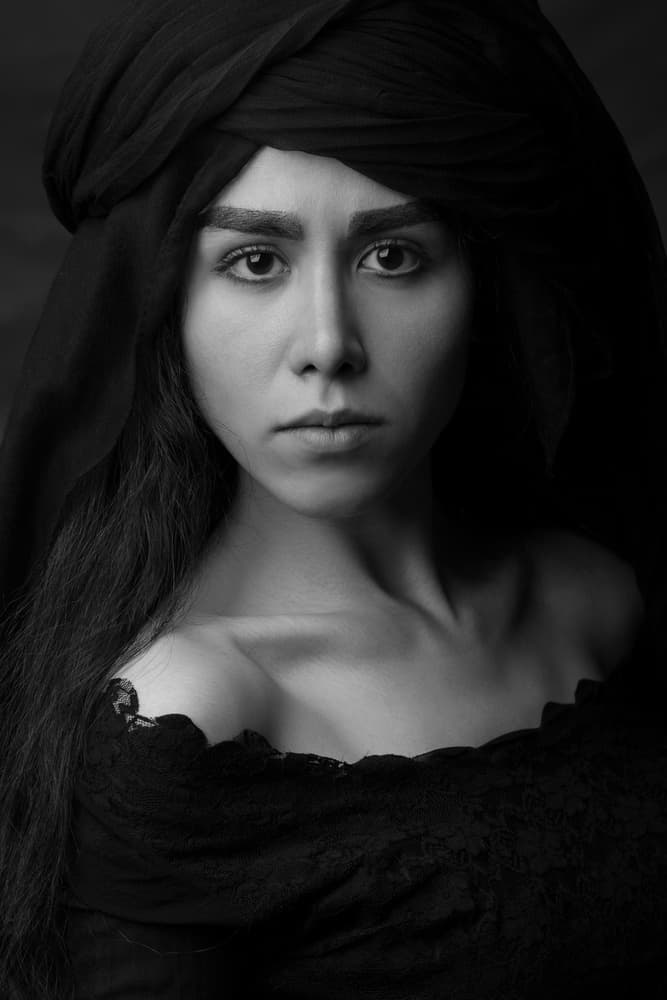 Elegant Turban Portrait by Mehdi Mokhtari — canvas wall art