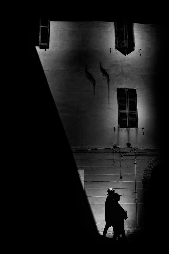 Night Street Couple by Antonio Grambone — canvas wall art