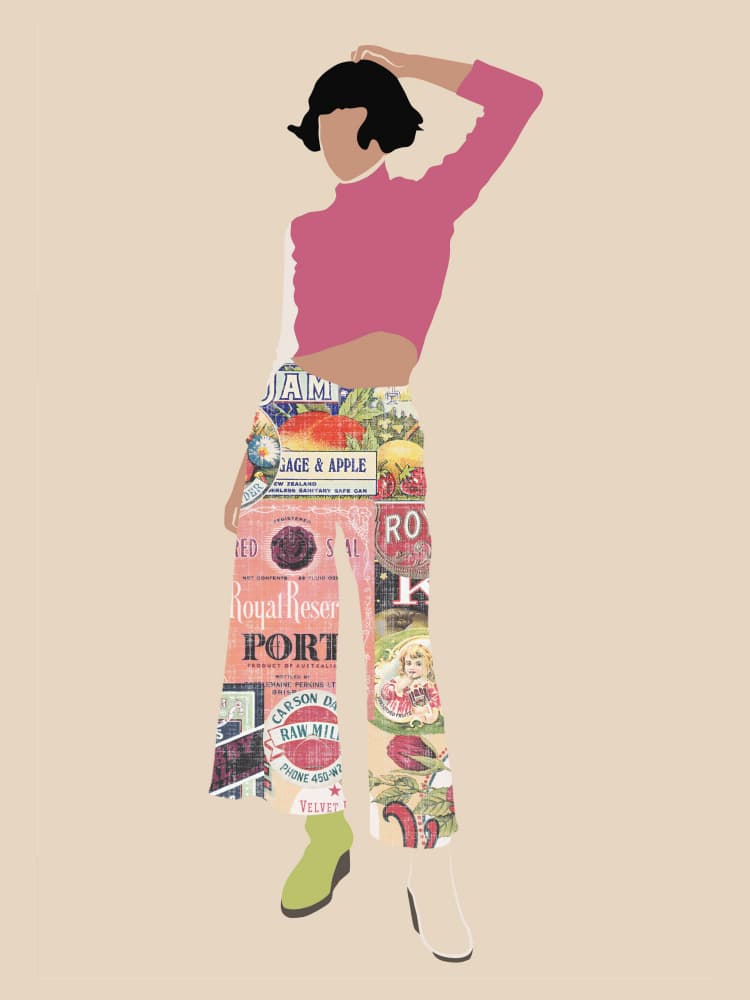Retro Fashion Collage by Marja van den Hurk — canvas wall art