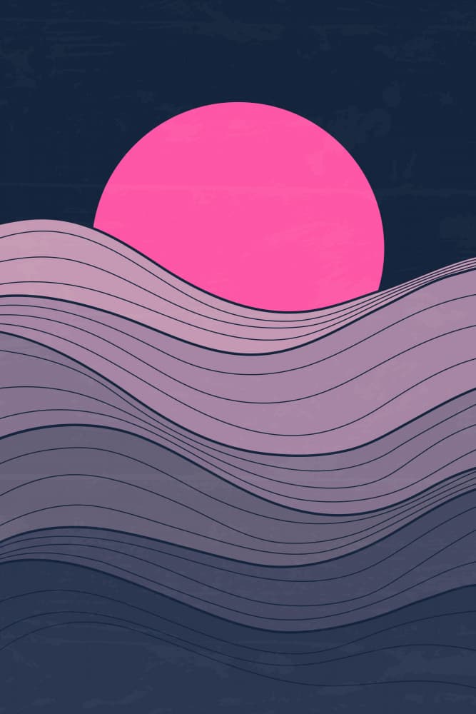 Retro Pink Sunset by jay stanley — canvas wall art