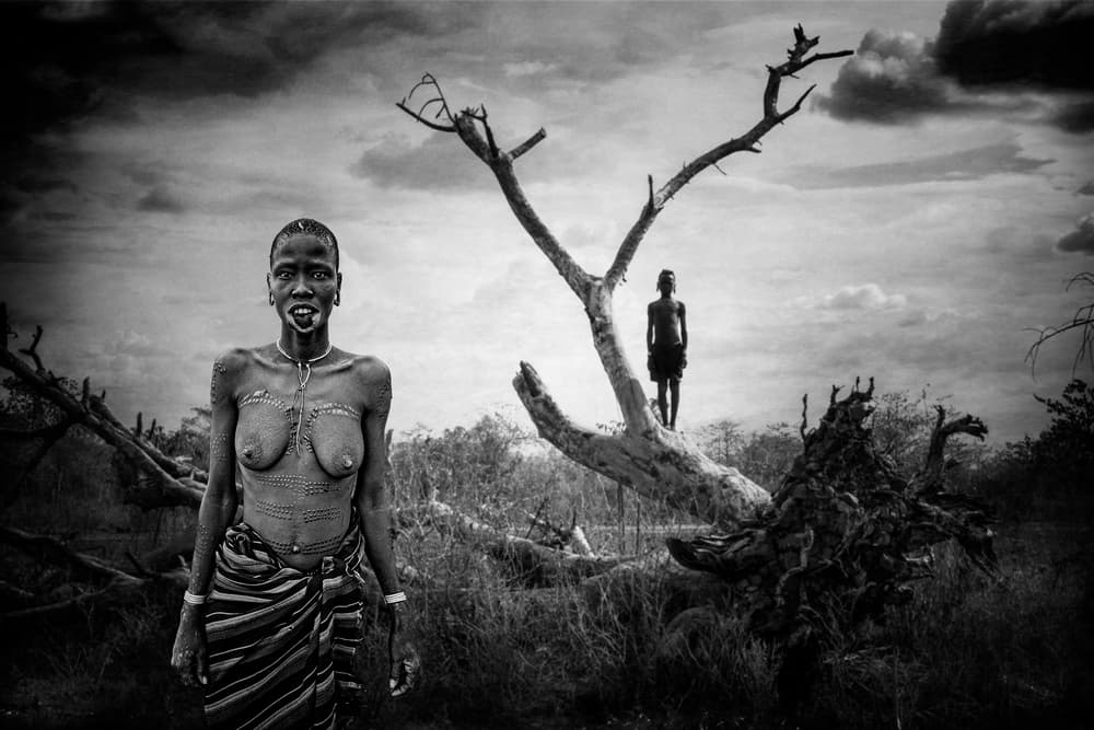 African Woman Barren Landscape by Svetlin Yosifov — canvas wall art