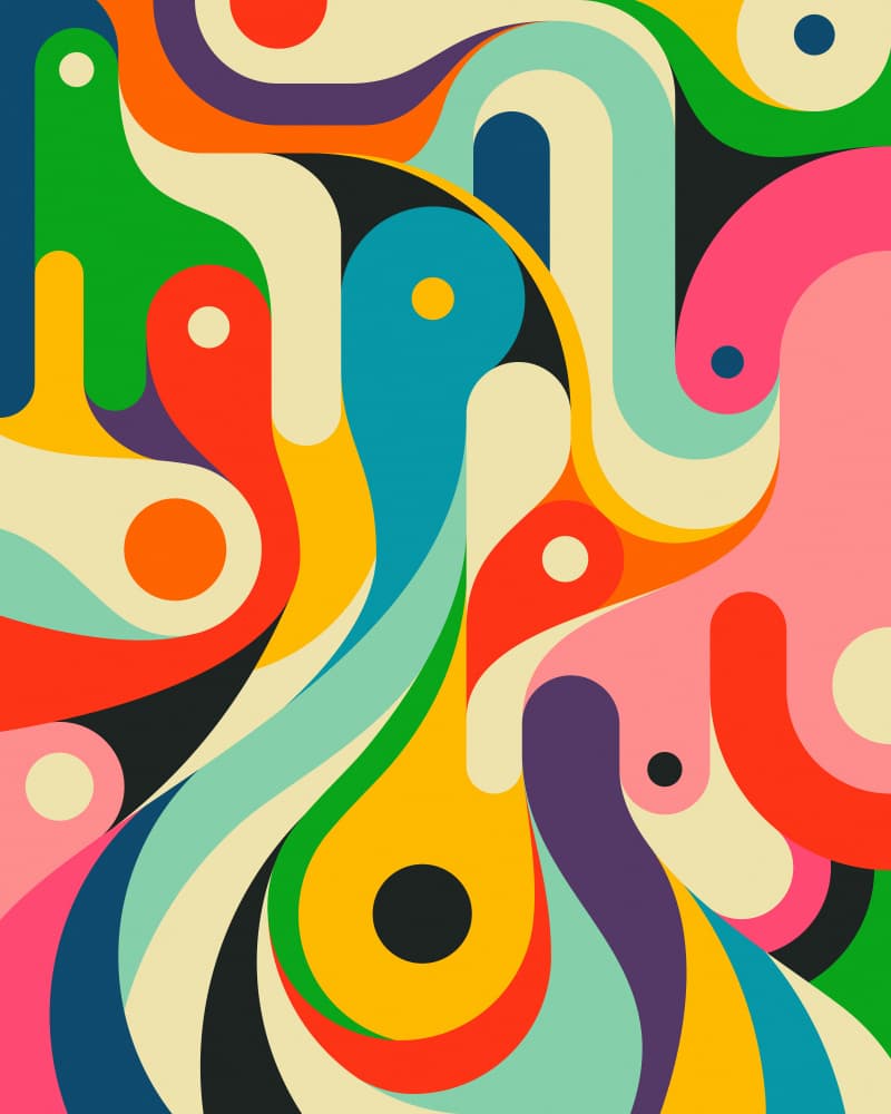 Groovy Fluid Shapes by Jazzberry Blue — canvas wall art
