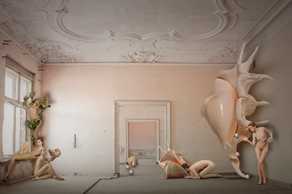 Dreamlike Nudes and Shells by Christine von Diepenbroek — canvas wall art