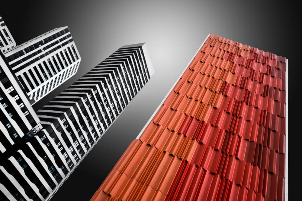 Vibrant City Architecture by Rolf Endermann — canvas wall art