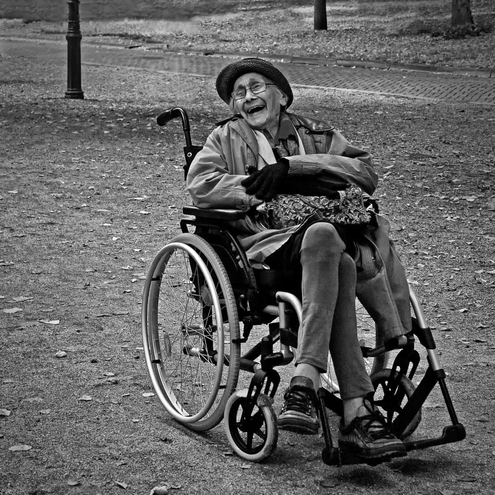 Joyful Senior Laughing by Lus Joosten — canvas wall art