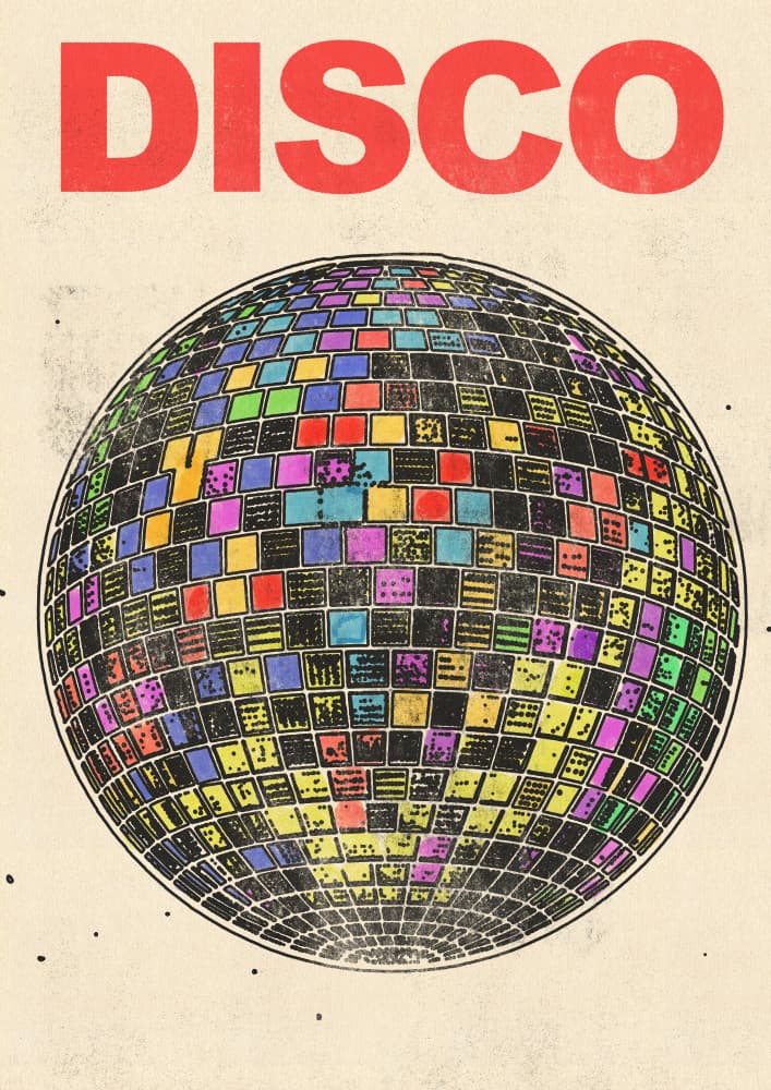 Colorful Disco Ball by Nicholas — canvas wall art