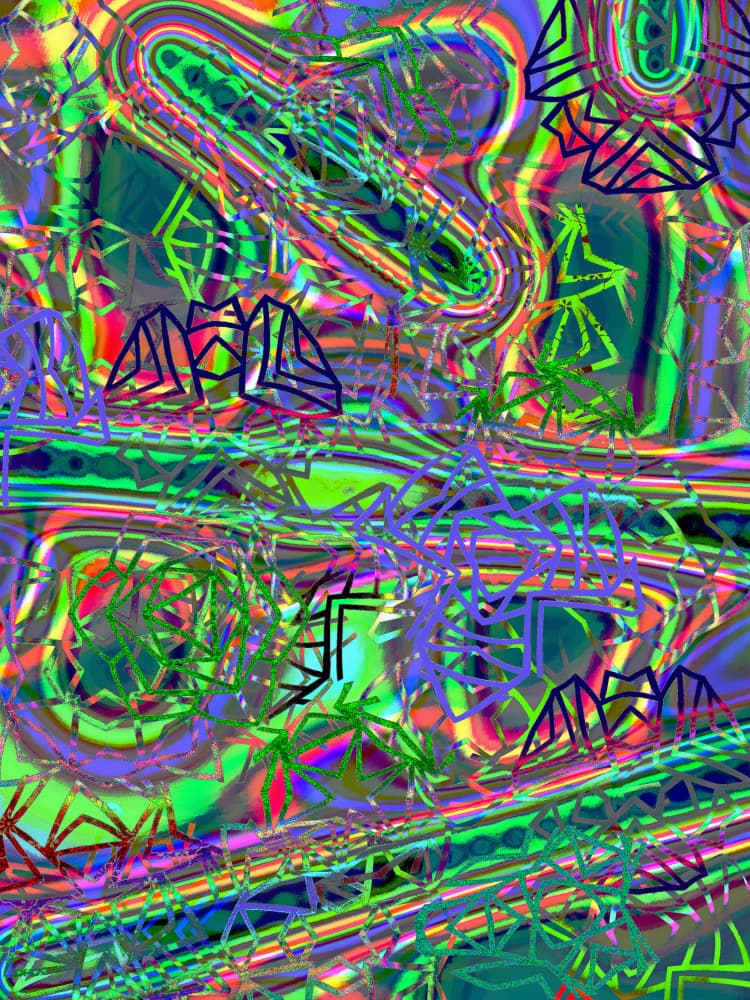 Neon Psychedelic Geometry by Vivian Kim — canvas wall art