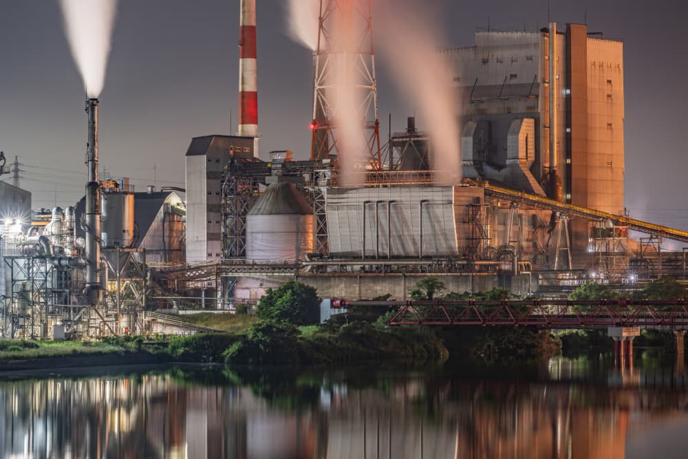 Industrial Night Reflections by Kobayashi Tetsurou — canvas wall art