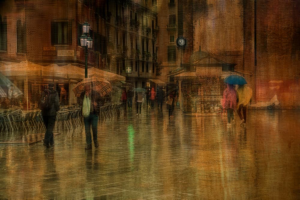 Rainy City Reflections by Anette Ohlendorf — canvas wall art