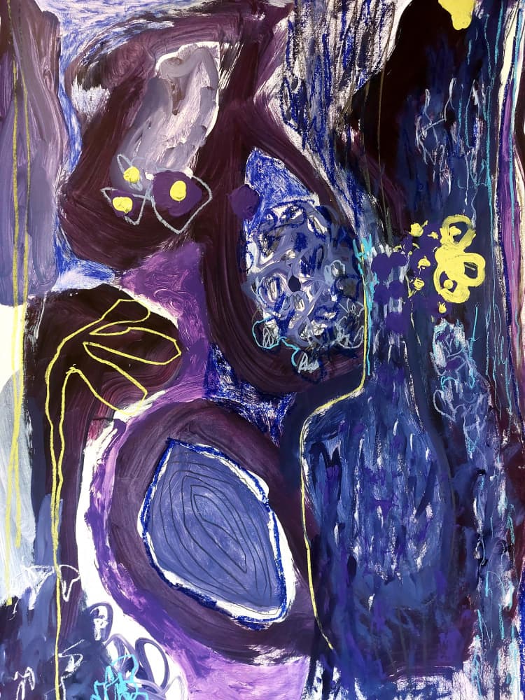 Deep Purple Flow by Monika Riethmueller — canvas wall art