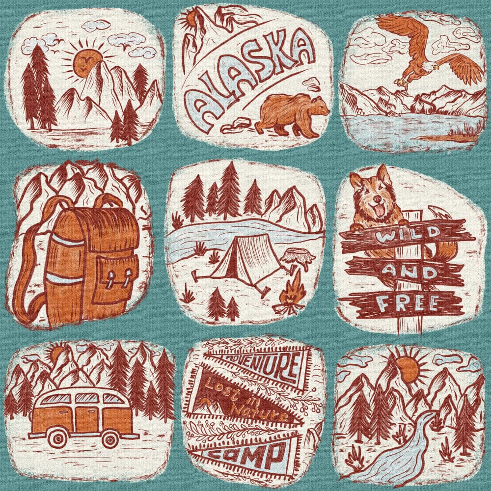 Alaska Outdoor Adventure by Olena Kovalova — canvas wall art
