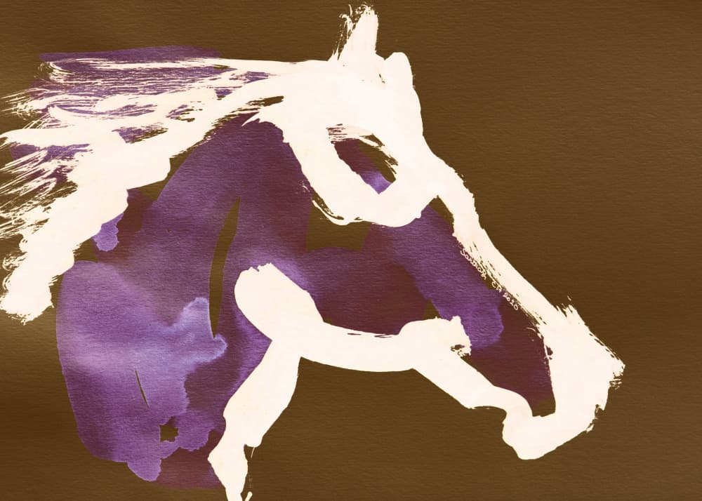 Dynamic Abstract Purple Horse by Santhosh ch — canvas wall art