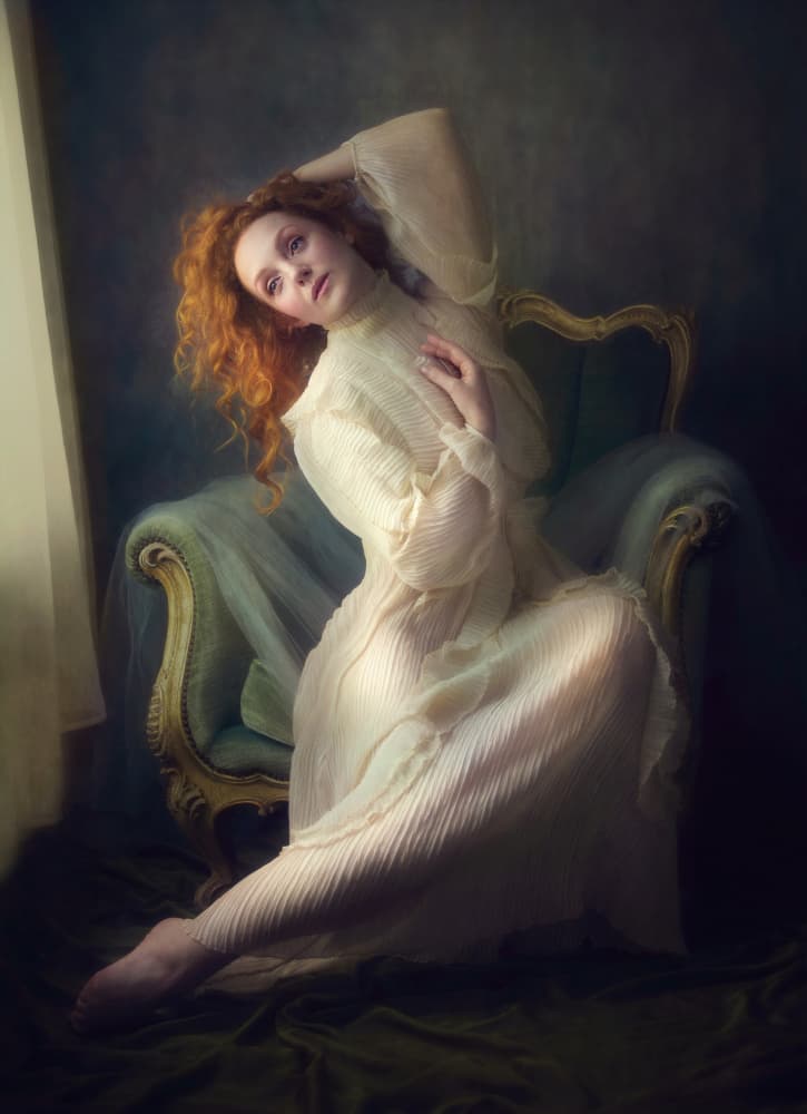 Ethereal Woman in Chair by Catherine Wang — canvas wall art